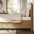 TONSTAD Bed frame with storage, oak veneer/Leirsund, 160x200 cm