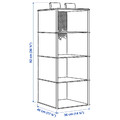 PURRPINGLA Hanging storage w 4 compartments, textile/beige, 36x45x92 cm