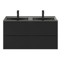 Goodhome Wall-mounted Basin Cabinet Imandra 120cm, matt black