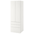 SMÅSTAD / PLATSA Wardrobe, white white/with 3 drawers, 60x42x181 cm
