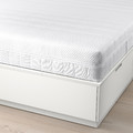 NORDLI Bed frame with storage and mattress, with headboard white/Åkrehamn medium firm, 140x200 cm