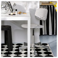 VÄNDPLATS Rug, low pile, white/black dotted, 133x195 cm