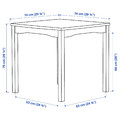 HAUGA / HAUGA Table and 2 chairs, white/white, 74x74 cm