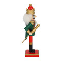 Nutcracker Christmas Decoration 15cm, green/crown