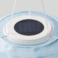SOLVINDEN LED solar-powered pendant lamp, outdoor/oval light blue, 43 cm