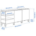 BESTÅ Storage combination with doors, dark grey Sindvik/dark grey clear glass, 180x42x74 cm