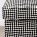 STRANDMON Armchair and footstool, Vibberbo black/beige