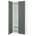 PAX / GRIMO Wardrobe combination, white/grey-green, 100x60x236 cm