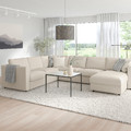 VIMLE Crnr sofa-bed, 5-seat w chaise lng, Gunnared beige