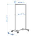 MITTZON Frame with castors, white, 85x205x50 cm