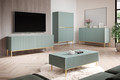 Coffee Table with 2 Drawers Nicole, sage/gold legs