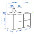 ÄNGSJÖN / BACKSJÖN Wash-stand/wash-basin/tap, oak effect/black marble effect, 102x49x71 cm