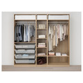 PAX Wardrobe, white stained oak effect, Meråker dark grey, 250x60x236 cm