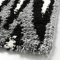 BULLERREMSA Rug, high pile, black grey/white, 133x195 cm