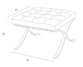 Footstool BA1, leather, white