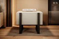 Nightstand Bedside Table Verica Set of 2, cashmere/black legs