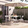 TORPARÖ Table+4 folding chairs, outdoor, white/white, 130x74 cm