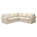 EKTORP Cover for corner sofa, 4-seat, Kilanda light beige