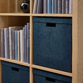 GJÄTTA Storage box with lid, velvet dark blue, 32x35x32 cm