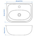 SKATSJÖN Wash-basin with water trap, white, 45x35 cm