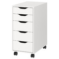 ALEX Drawer unit on castors, white/black, 36x76 cm