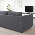 VIMLE 3-seat sofa-bed with chaise longue, Gunnared medium grey