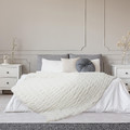 Blanket Bedspread Furry Luxury, white