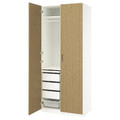 PAX / TONSTAD Wardrobe combination, white/oak veneer, 100x60x236 cm