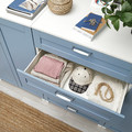 PLATSA Cabinet with doors and drawers, white/Sannidal blue, 240x57x133 cm