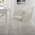 TOSSBERG Chair, metal white/Gunnared beige