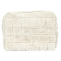 Cosmetic Bag, faux fur, cream