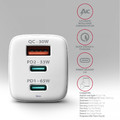 AXAGON Wall Charger EU Plug ACU-DPQ65W GaN 3xport 65W, white