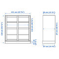 HAVSTA Glass-door cabinet with plinth, grey-beige/clear glass, 121x37x134 cm