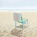 STRANDÖN Beach chair, white green/blue