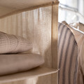 PURRPINGLA Hanging storage w 4 compartments, textile/beige, 36x45x92 cm