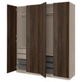 PAX / STORKLINTA Wardrobe combination, grey-beige/dark brown stained oak effect, 200x66x236 cm
