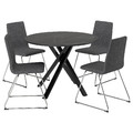 MARIEDAMM / LILLÅNÄS Table and 4 chairs, black marble effect/Gunnared dark grey chrome-plated, 105 cm