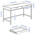 ALEX Desk, white stained/oak effect, 132x58x76 cm