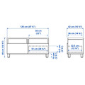 BESTÅ TV bench with drawers, dark grey/Västerviken/Stubbarp dark grey, 120x42x48 cm