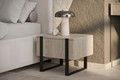 Nightstand Bedside Table Verica Set of 2, biscuit oak/black legs