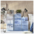 PANSARTAX Storage box with lid, transparent grey-blue, 33x33x16.5 cm