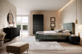 Wardrobe Nicole with Drawer Unit 100 cm, matt black, black legs
