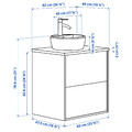 HAVBÄCK / TÖRNVIKEN Wash-stnd w drawers/wash-basin/tap, white/white marble effect, 62x49x79 cm