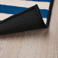 VÄNDPLATS Rug, low pile, blue black/stripe, 60x90 cm