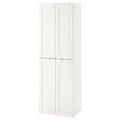 SMÅSTAD / PLATSA Wardrobe, white with frame, with 2 clothes rails, 60x40x180 cm