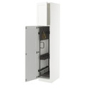 METOD High cabinet with cleaning interior, white Enköping/white wood effect, 40x60x200 cm