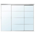 SKYTTA / AULI Sliding door combination, aluminium/mirror glass, 251x205 cm