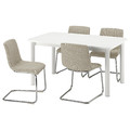 STRANDTORP / LUSTEBO Table and 4 chairs, white/Viarp beige/brown, 150/205/260 cm
