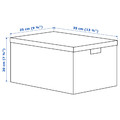GJÄTTA Storage box with lid, velvet dark blue, 25x35x20 cm