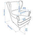 STRANDMON Armchair and footstool, Vibberbo black/beige